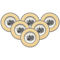 SUPPENTELLER Audun Chasse weiß-grau-gelb ø 24,2 cm 6er Set - Gelb/Weiß, Keramik (24.2cm) - Villeroy & Boch