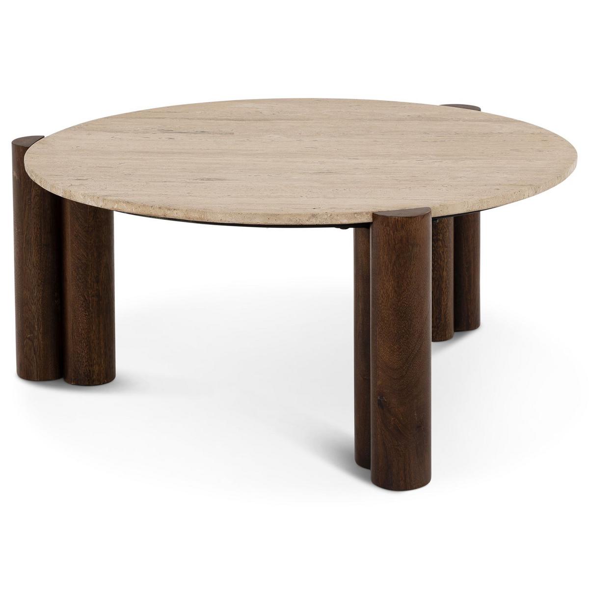 COUCHTISCH TAPTI braun/beige - Beige/Braun, Holz/Naturmaterialen (80/80/35cm) - IDIMEX