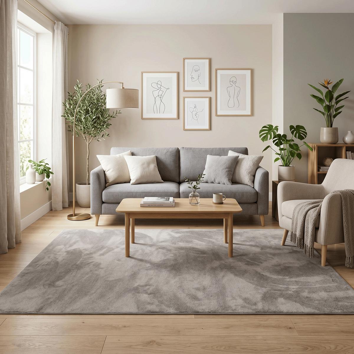 HOCHFLOR LANGFLOR TEPPICH SUPER SOFT MELIA - Grau, Textil (80/150cm) - Pergamon