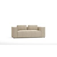 2-SITZER-SOFA Nova Beige Cord - Beige/Schwarz, Holz/Kunststoff (196/64/92cm) - S-Style Möbel