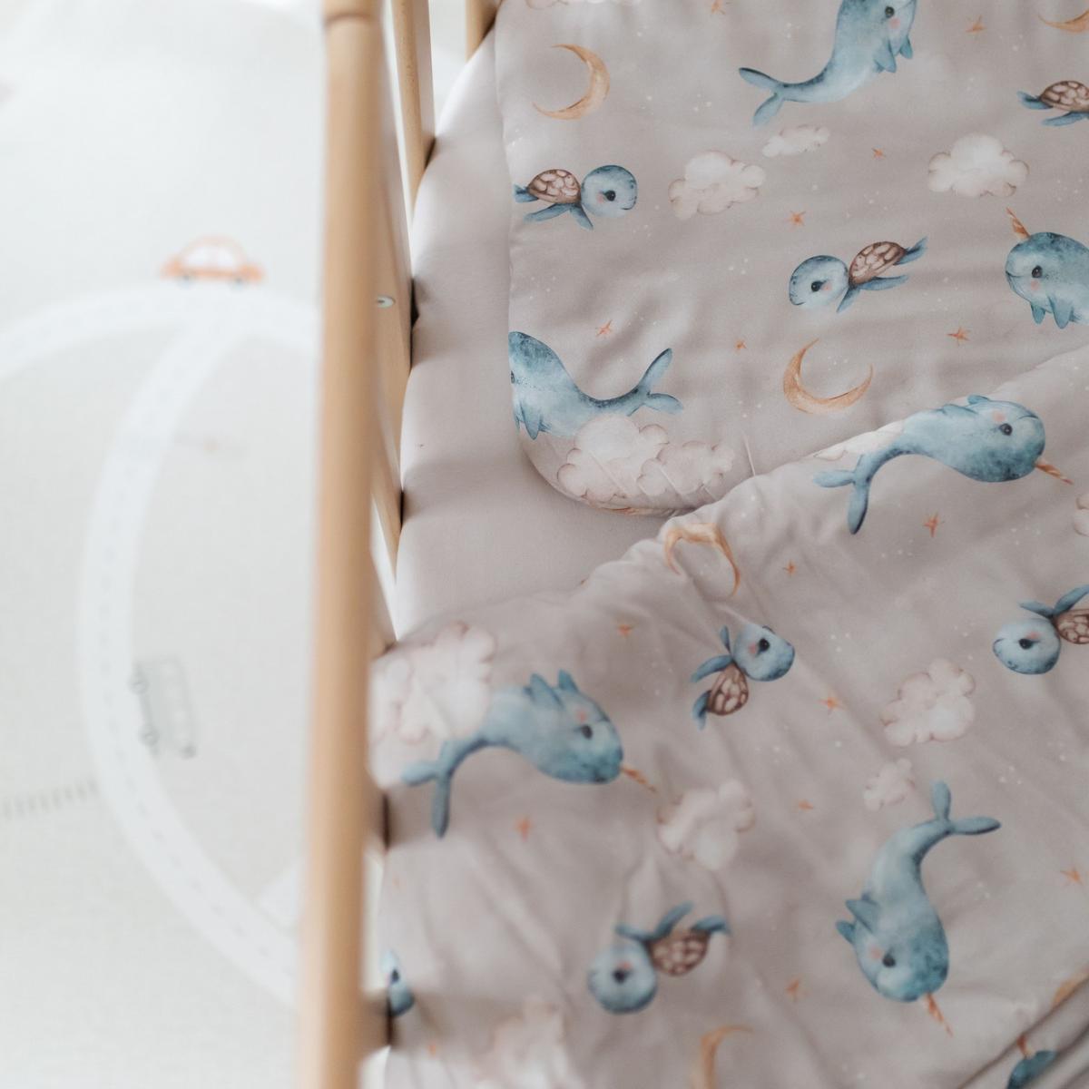BABY Bambus-Bettwäsche Wale - Cappuccino, Textil (90/120cm) - waldin