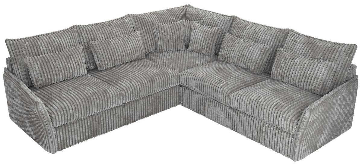 ECKSOFA VERSO L Hellgrau Cord - Hellgrau/Schwarz, Kunststoff/Textil (270/270cm) - MKS
