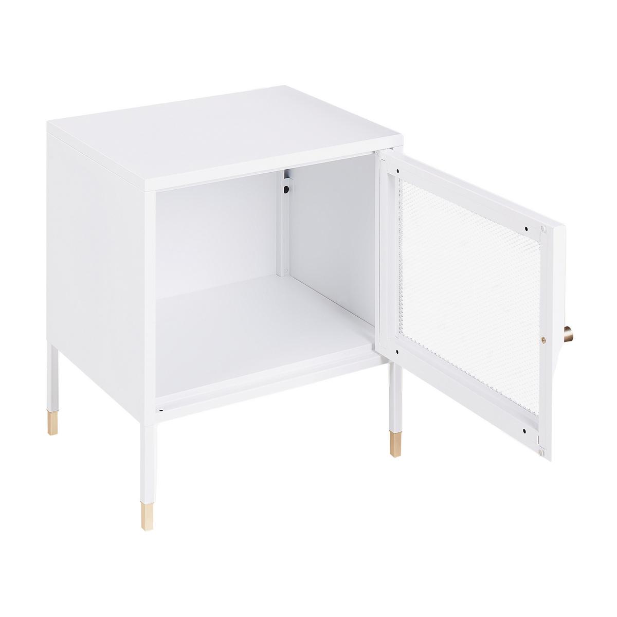 NACHTTISCH Metall weiß 45/35/51 cm Ossett - Weiß, Metall (45/51/35cm) - Beliani