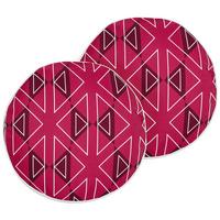 GARTENKISSEN 2er-Set geometrischem Muster Rosa 40 cm Mezzano - Violett, Textil (40/40cm) - Beliani