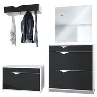GARDEROBE Kolmio Fronten in Schwarz matt - Schwarz, Holzwerkstoff (190/185/33cm) - Vladon