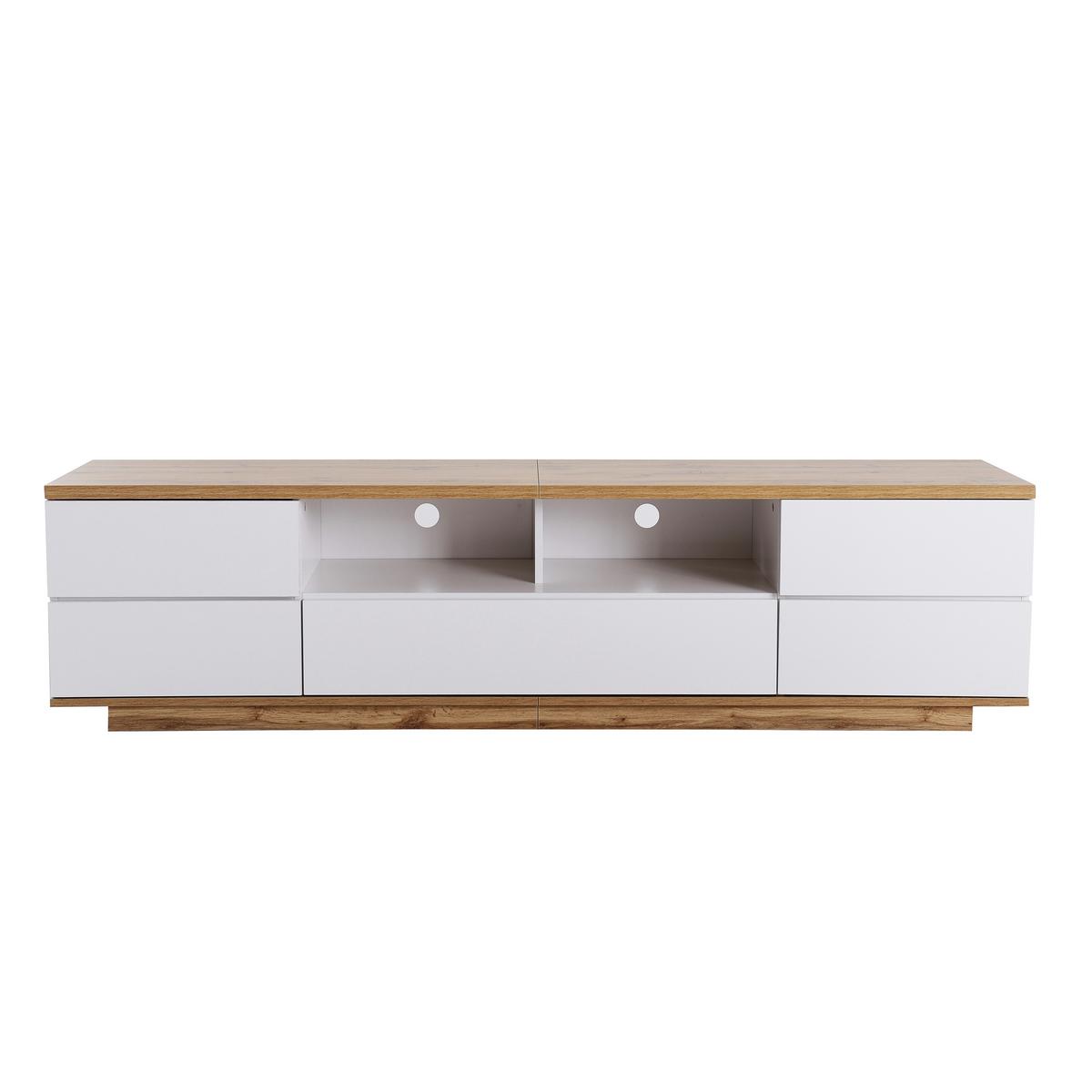 TV-SCHRANK 180 cm in Weiß & Holz-Optik Modernes Color-Block-Design - Honigeiche, Holzwerkstoff (180/46/38cm) - Urban Meuble