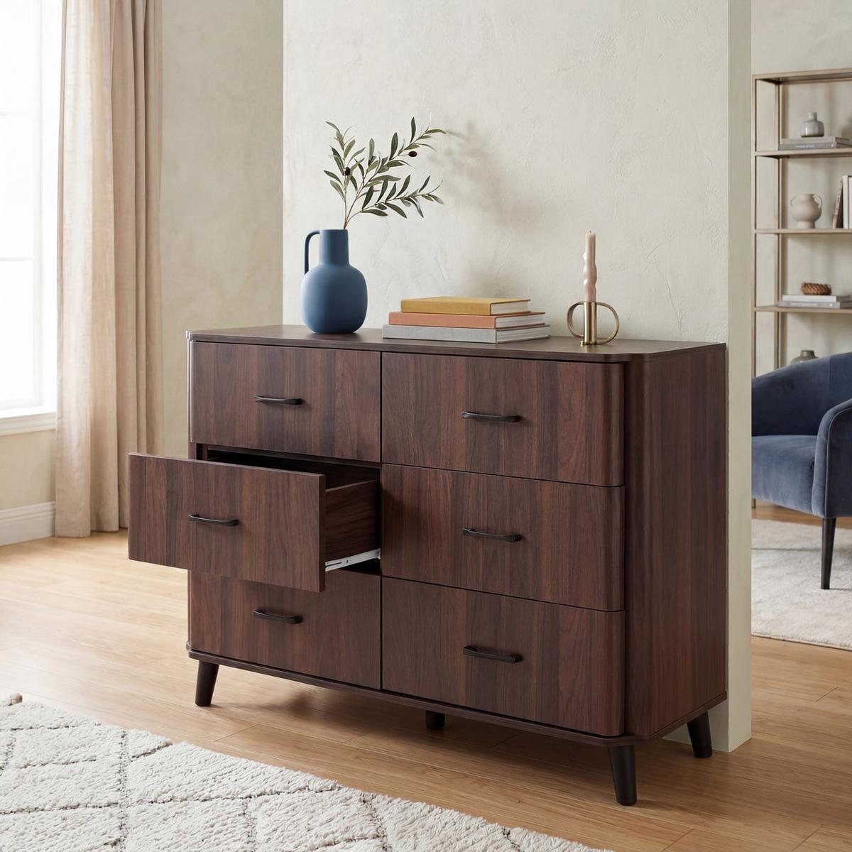 KOMMODE Walnuss Dekor - Walnussfarben, Holz (120/86/40cm) - MCW