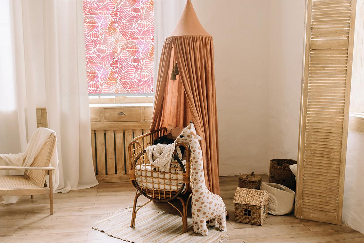INNENROLLO - Fensterrollo - Rollo - 90x180 cm - Gestreifte Dreiecke - Orange, Kunststoff (90/180/0.5cm) - TULUP