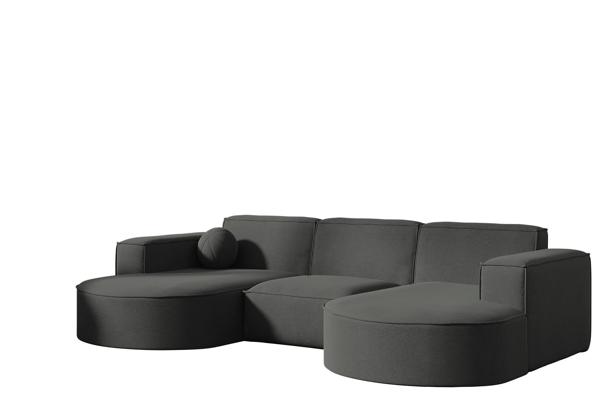 SOFA U-form Sunday - Anthrazit, Holzwerkstoff/Textil (299/78/165cm) - Fun Möbel
