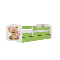 KINDERBETT Teddybärblumen mit Schublade 180/80 90/61/184 - Grün, Holzwerkstoff (80/180cm) - RAUMHIRSCH FURNITURE