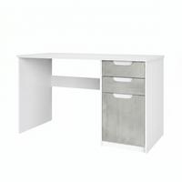 SCHREIBTISCH Logan Fronten in Beton Oxid Optik - Hellgrau, Holzwerkstoff (60/129/76cm) - Vladon