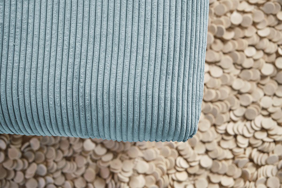 LONGSEAT CHAMRE Hellblau Cord - Schwarz/Hellblau, Textil/Metall (130/95/160cm) - KAWOLA