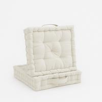 STUHLKISSEN Mila 50x50x10cm Natur (2tlg) - Naturfarben, Textil (50/50/10cm) - Beautissu 