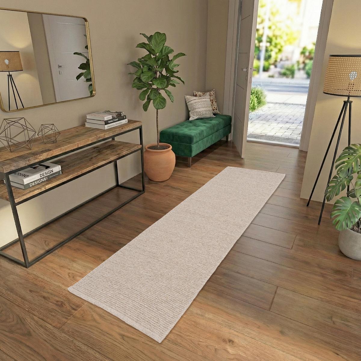 NATUR TEPPICH LÄUFER WOLLE SKARA - Beige, Naturmaterialen (70/140cm) - Pergamon