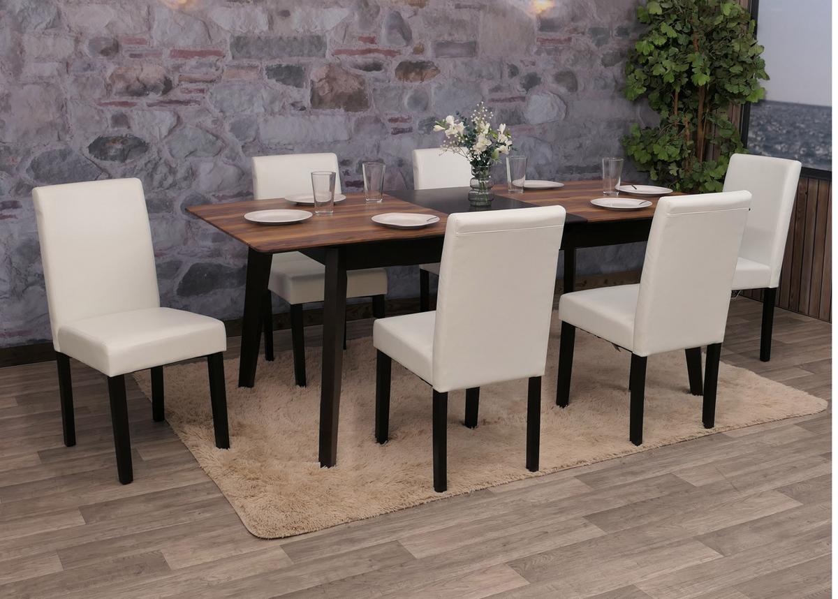ESSZIMMERSTUHL Hochganz Reinweiß 6er-Set - Weiß Hochglanz/Weiß, Textil (43/90/56cm) - MCW