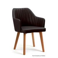 ARMLEHNSTUHL (8er-Set) Dasi 58x81x60 Eiche geölt/Espresso - Eichefarben/Dunkelbraun, Kunststoff (60/81/58cm) - 58aufmkessel