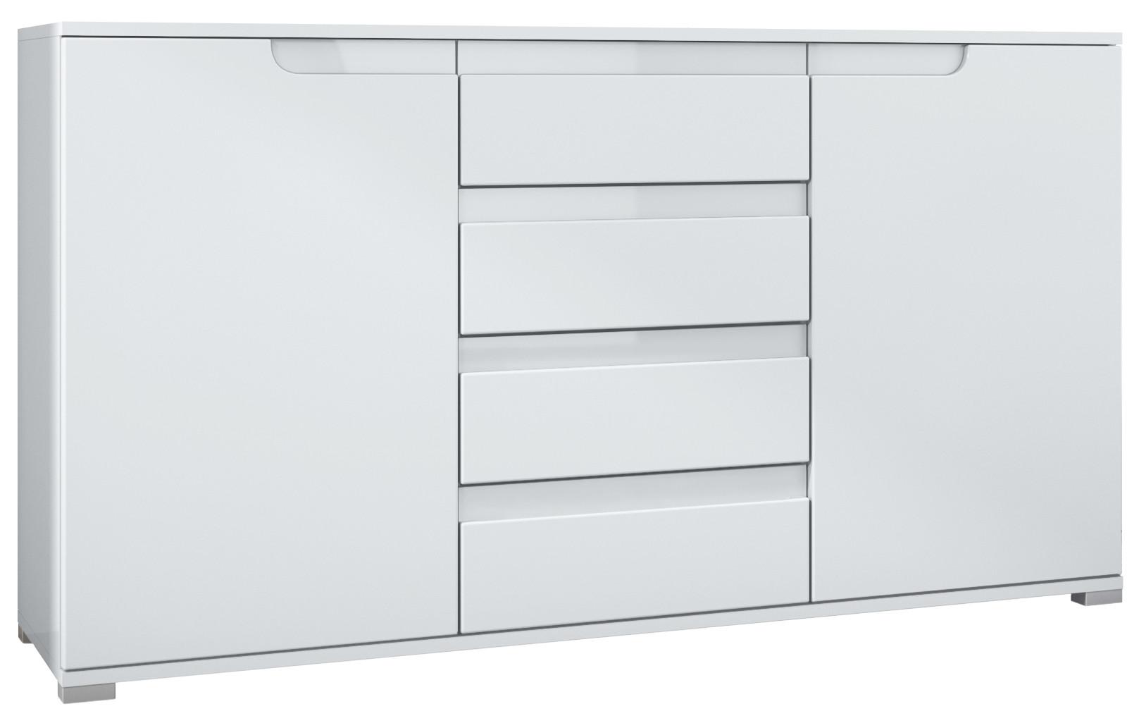 SIDEBOARD Sylt Weiß matt / Weiß Hochglanz - Weiß, Holzwerkstoff (138.5/75.5/35cm) - Vladon