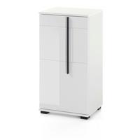 BAD-KOMMODE weiß Hochglanz, Badschrank Unterschrank, 45 x 87 cm - Weiß Hochglanz/Schwarz, Holzwerkstoff/Kunststoff (45/88/35cm) - Furn.Design