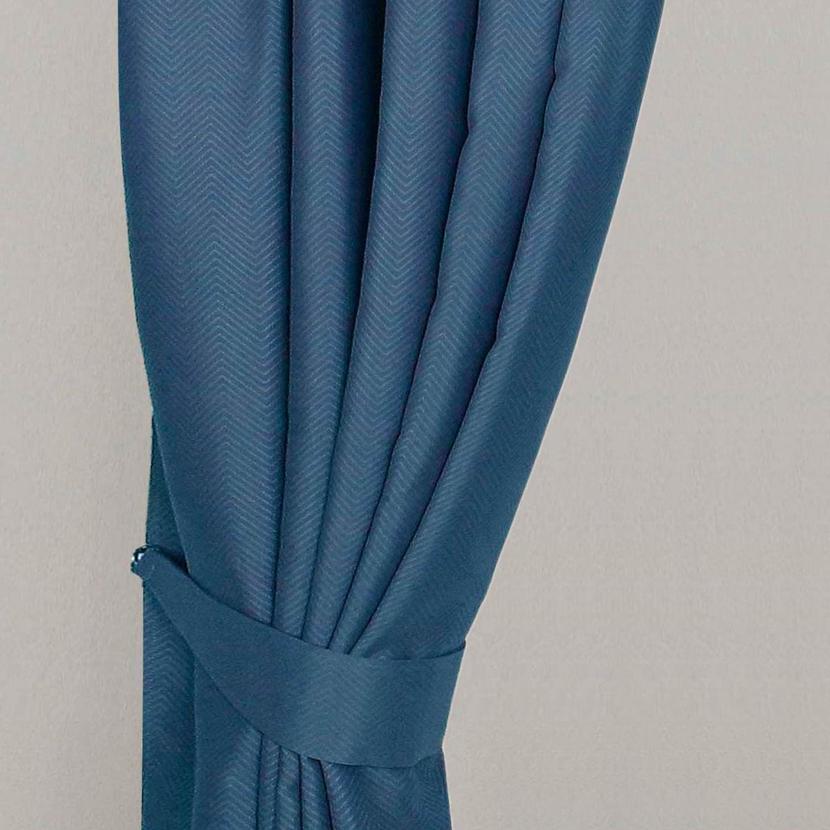 RAFFHALTER Fischgrät 2er-Set - Dunkelblau, Textil (13/66cm) - Homescapes