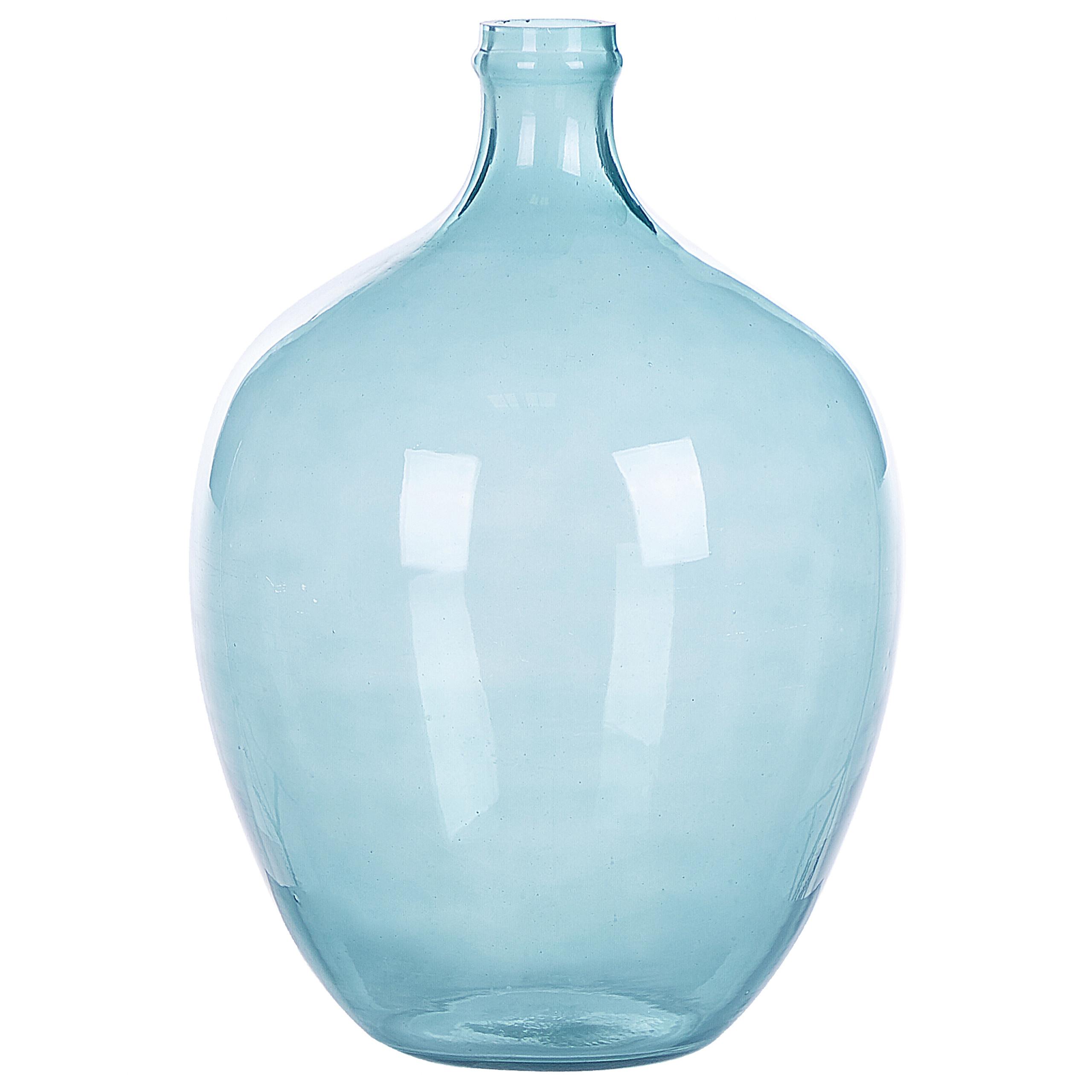 DEKOVASE Glas blau Roti - Hellblau, Glas (39cm) - Beliani
