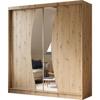 SCHWEBETÜRENSCHRANK Vox II 200/216/61 eiche Artisan mit Spiegel und Schubladen - Eiche Artisan, Holzwerkstoff (200/216/61cm) - Beautysofa