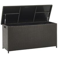 AUFLAGENBOX Rattan braun 126/46 cm Modena - Schwarz/Braun, Kunststoff (126/63/46cm) - Beliani