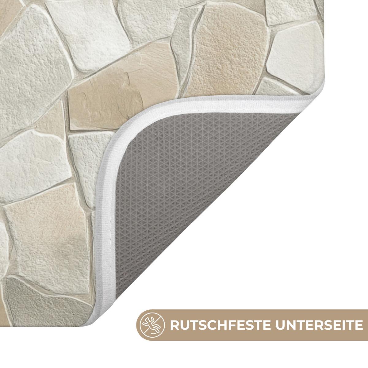 WC-VORLEGER Mosaik - Steine - Beige WC Teppich 50x80 cm - Beige, Textil (50/1cm) - OnlyWow