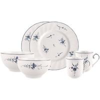 FRÜHSTÜCKS-SET Vieux Luxembourg weiß-blau 6-tlg. - Blau/Weiß, Keramik (2/2/2cm) - Villeroy & Boch