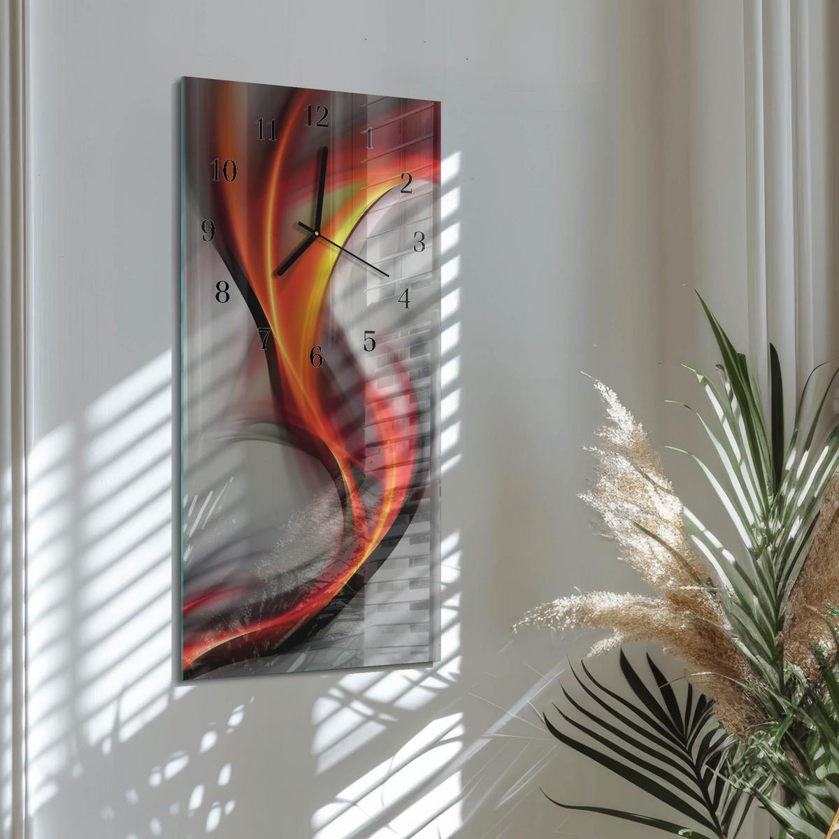 WANDUHR aus Glas 30x60 cm - Abstraktion - Multicolor, Glas (30/60/0.4cm) - TULUP
