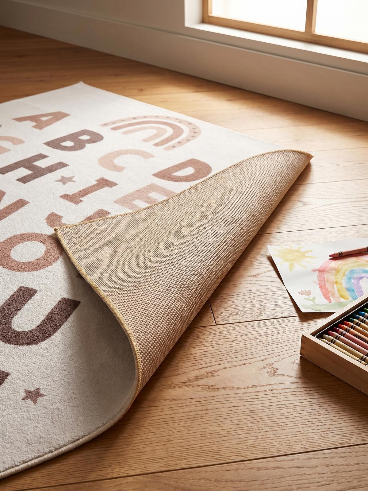SPIELTEPPICH Waschbar TINO in Creme, mit Alphabet-Motiv, 120 x 170 cm - Beige, Textil (170/120cm) - KADIMA DESIGN