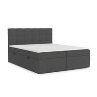 BOXBETT Lean 180/200 cm Anthrazit im Megan Stoff - Anthrazit/Schwarz, Holz/Holzwerkstoff (180/200cm) - AltaBeds