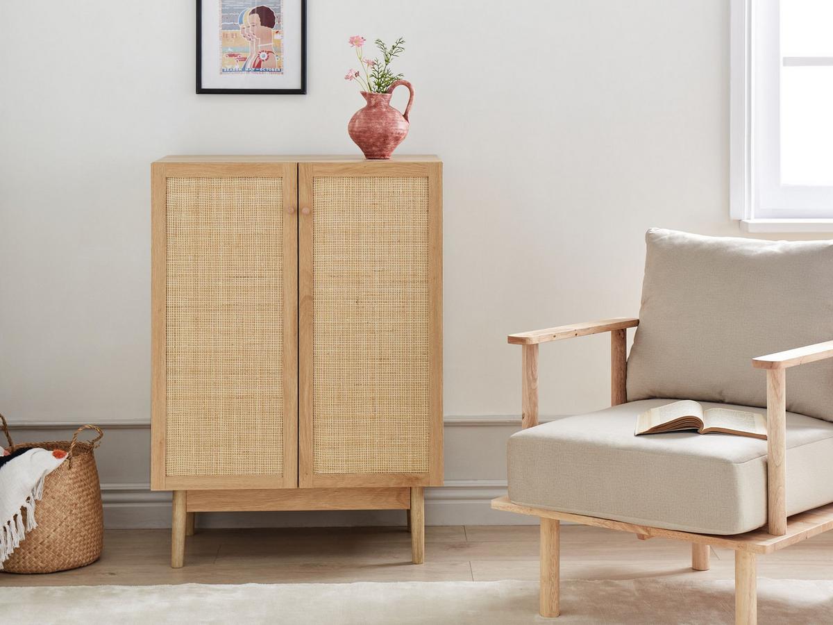 SIDEBOARD Heller Holzfarbton Nivo - Hellbraun, Holzwerkstoff (73/102/41cm) - Beliani