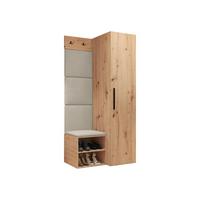 GARDEROBEN-SET Medi III - Beige/Schwarz, Holzwerkstoff/Kunststoff (40/191/50cm) - MIRJAN24