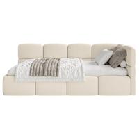 JUGENDBETT Cloudy Hellbeige 120 cm, Bouclé - Ecru/Schwarz, Kunststoff/Textil (120/200cm) - Selsey