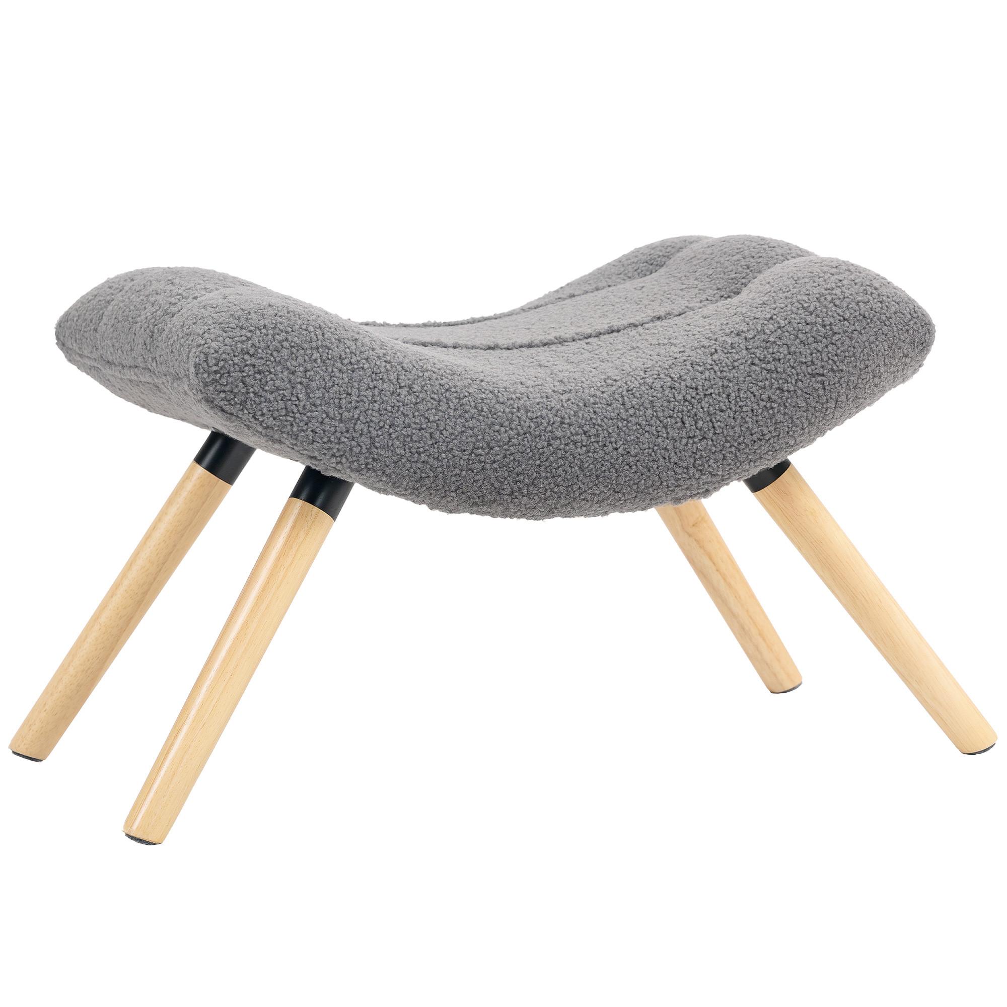 SITZHOCKER, Fußhocker, Polsterhocker, Fußstütze bis 120 kg belastbar Dunkelgrau - Dunkelgrau, Kunststoff (45/38/67cm) - HOMCOM