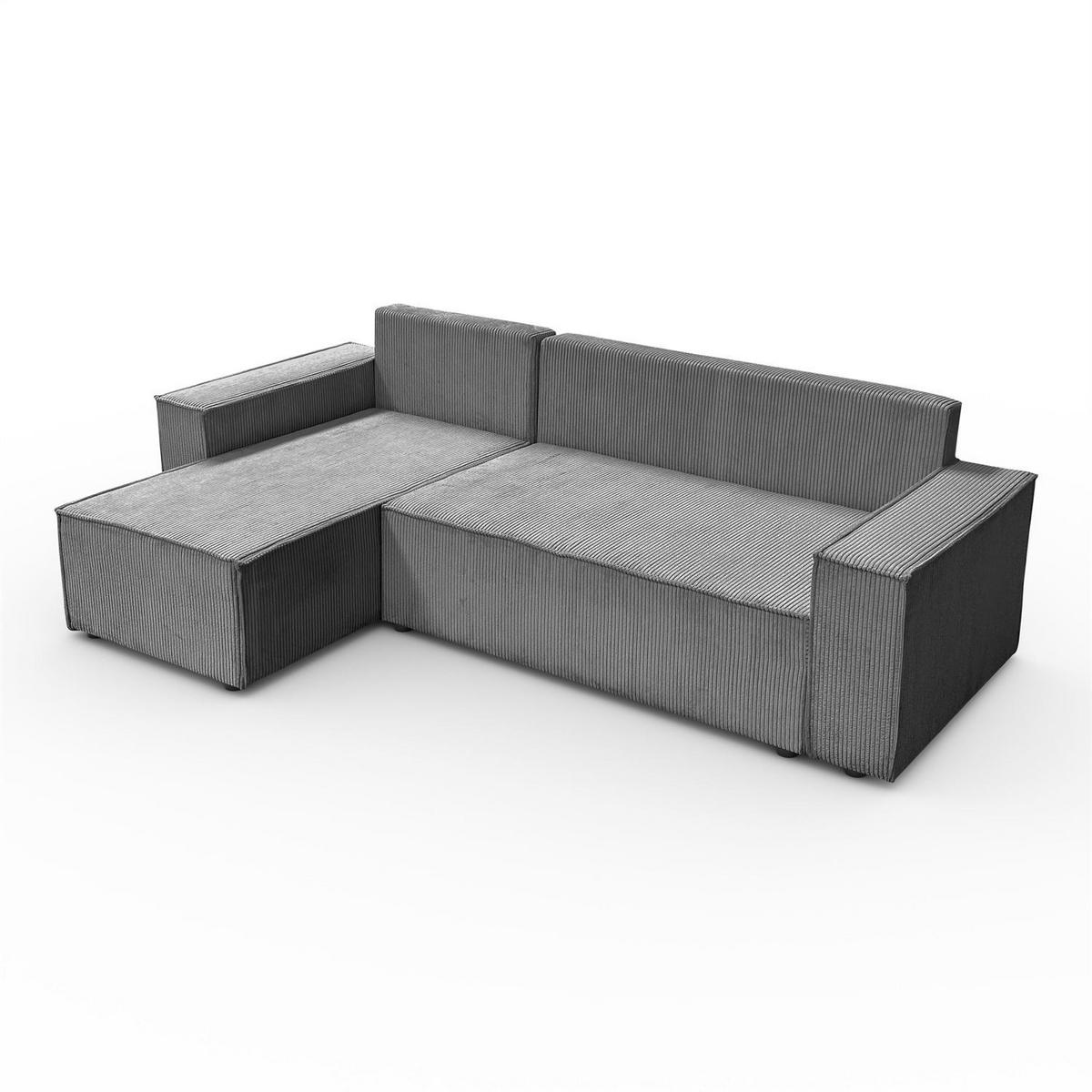 GEPOLSTERTES Ecksofa CARLOS L, Poso 60 - Grau, Textil (247/143cm) - Lookway