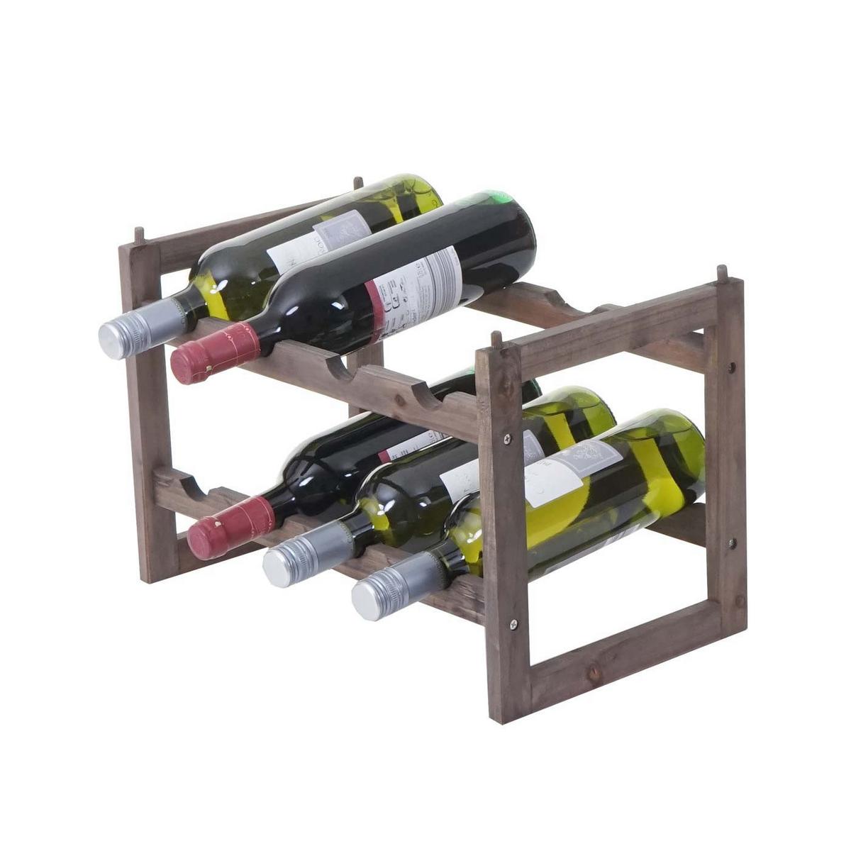 WEINREGAL Braun - Braun, Holz (41/26/24cm) - MCW