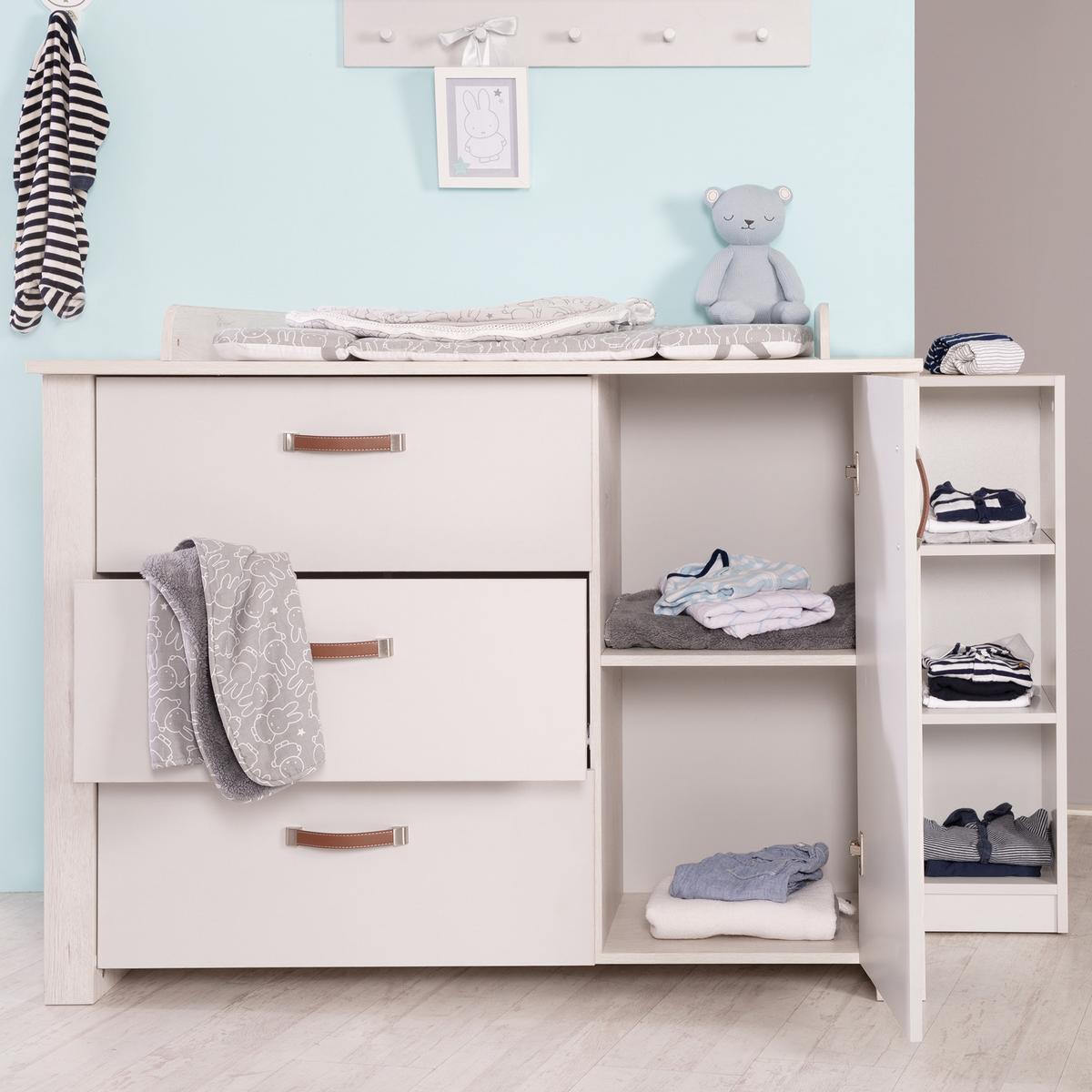 BABYZIMMER-SET Mila 2-teilig - Grau, Holzwerkstoff (126/98.5/142cm) - Roba