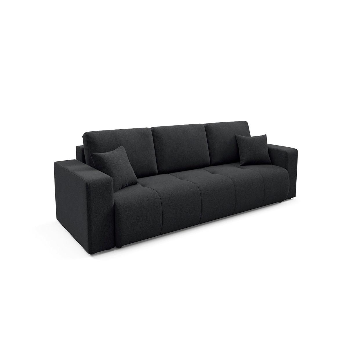SOFA Giulia 3 Sitzplätze Schwarz - Schwarz, Holz (244/82/102cm) - Petits-meubles