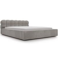 POLSTERBETT Plaza 140x200 Grau - Naturfarben/Grau, Holz/Kunststoff (140/200cm) - Graingold