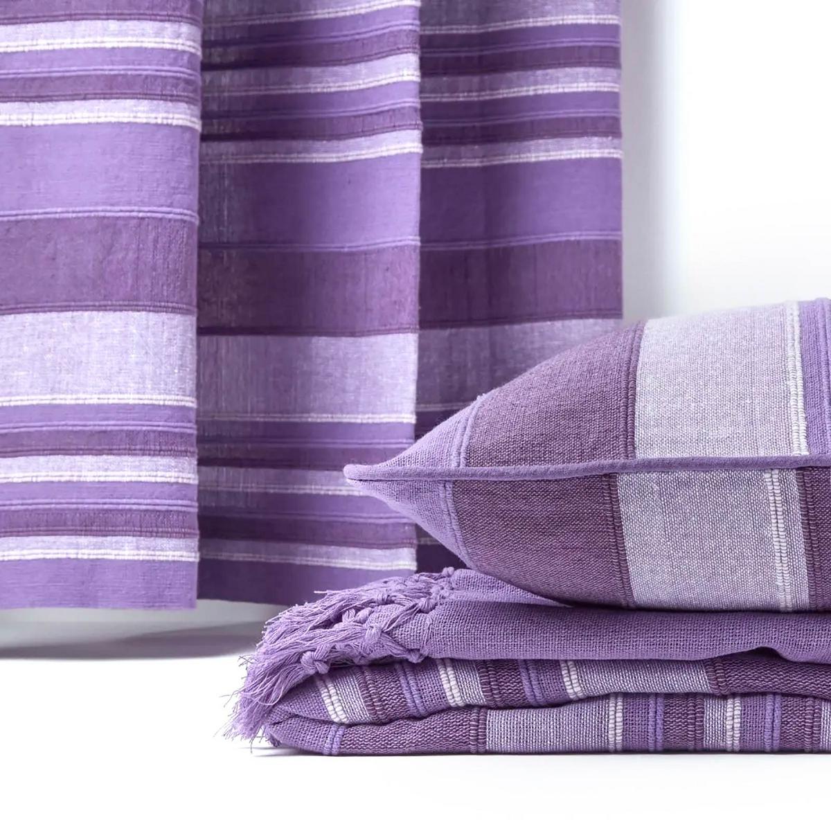 ÖSENVORHANG Morocco blickdicht 2er-Set, 167/228 cm - Lila, Textil (167/228cm) - Homescapes