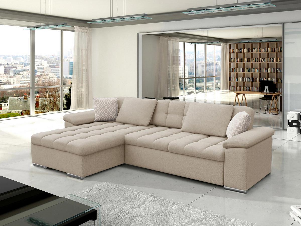 ECKSOFA Diana, Seite: Links - Perlmutt, Holz/Textil (280/160cm) - MIRJAN24