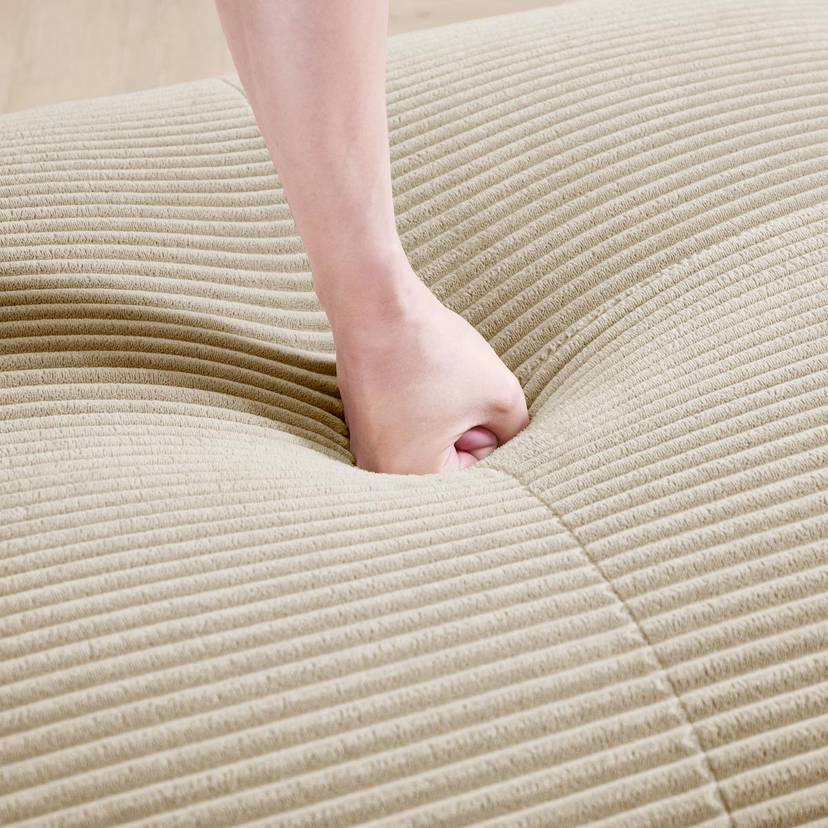 3-SITZER-SOFA in Premium-Cord Montagefrei & Rutschfest - Beige, Textil (298/75/103cm) - Urban Meuble