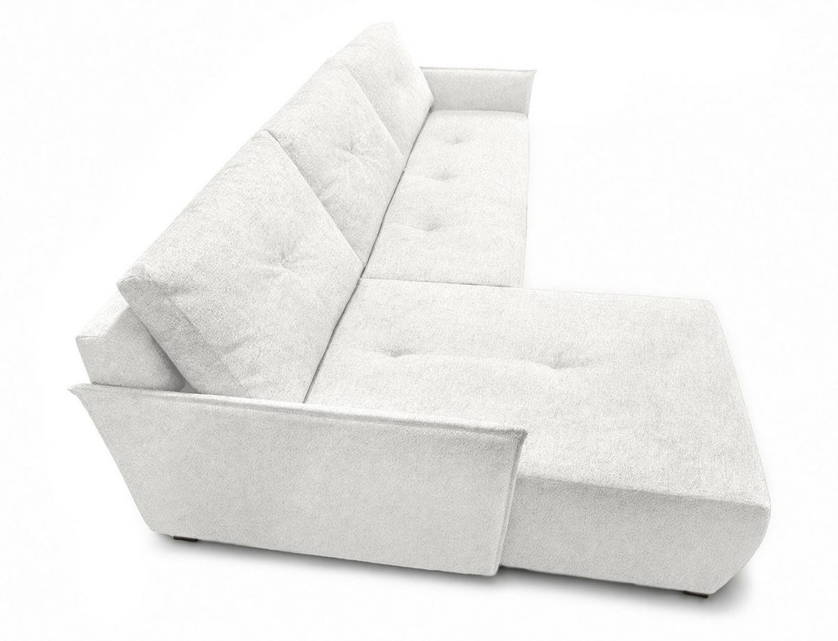 ECKSOFA L Form Damascus Weiß 212/143/88 cm Links mit Schlaffunktion - Schwarz/Weiß, Kunststoff/Textil (143/212cm) - AX Living