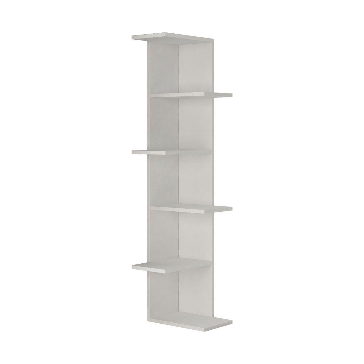ECKREGAL 6 Regale weiß H141 cm - Saso - Weiß, Holzwerkstoff (24/141/12cm) - Calicosy