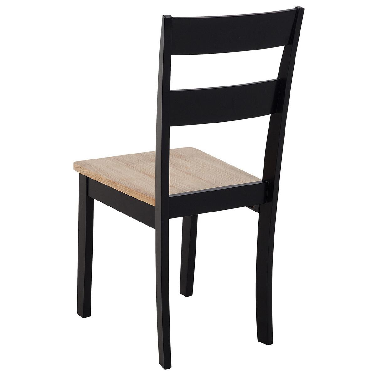 ESSGRUPPE Holz Schwarz, Hellbraun 6-Sitzer 150/90 cm Georgia - Schwarz, Holz (150/75/90cm) - Beliani