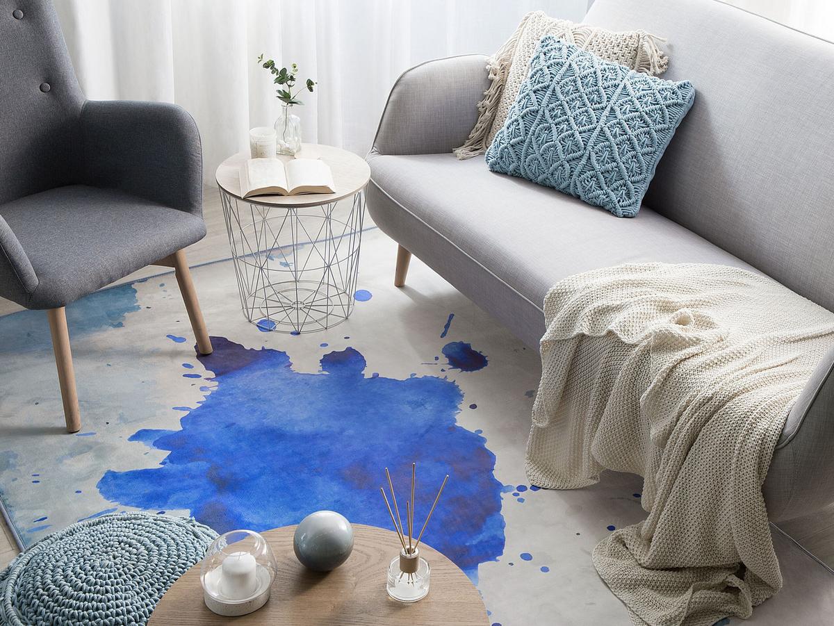 KURZFLOR-TEPPICH Odalar 230/160 cm - Blau, Kunststoff (160/230cm) - Beliani