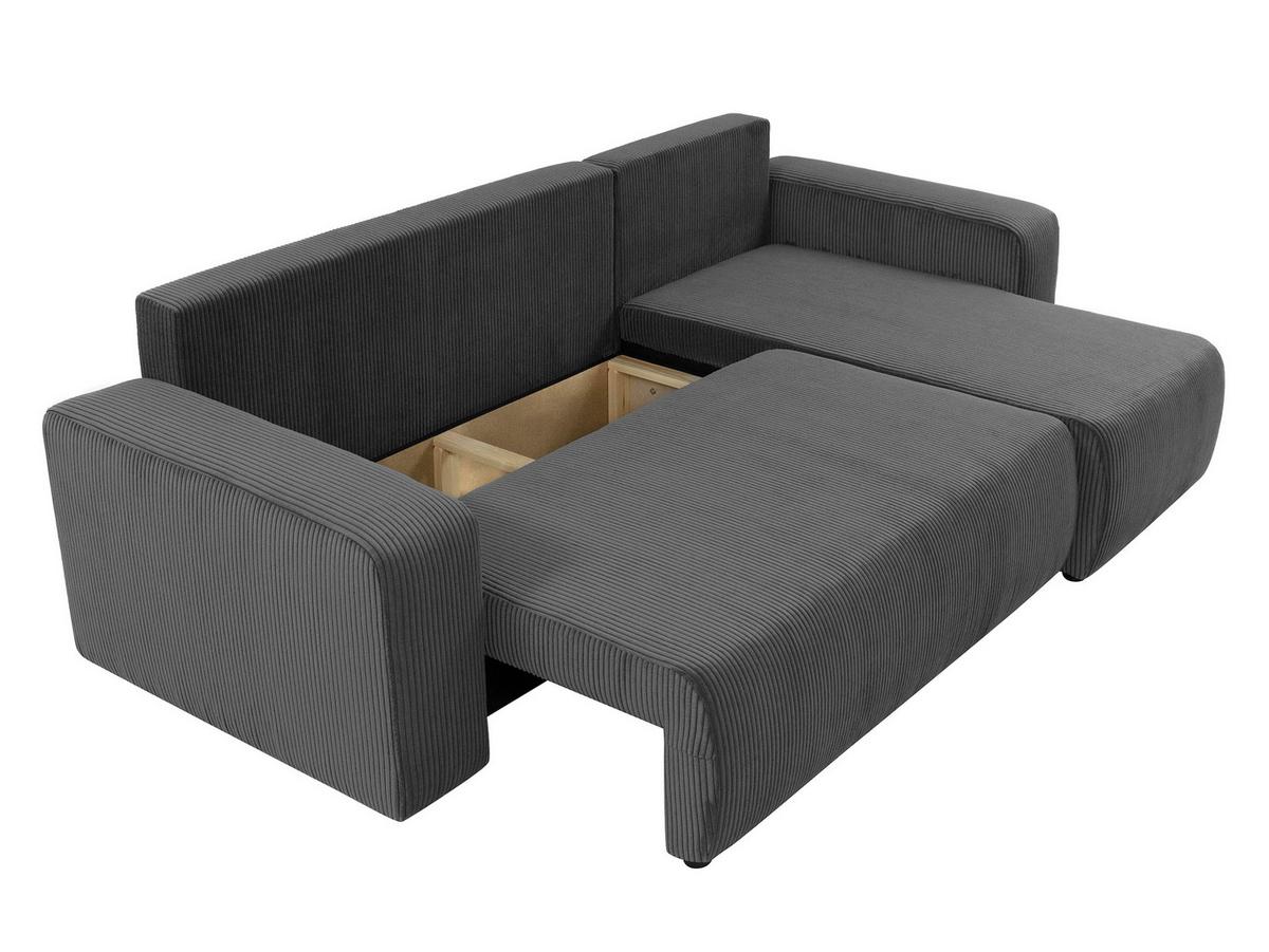 ECKSOFA Piano L Cord - Schwarz/Naturfarben, Holz/Kunststoff (244/145cm) - MIRJAN24