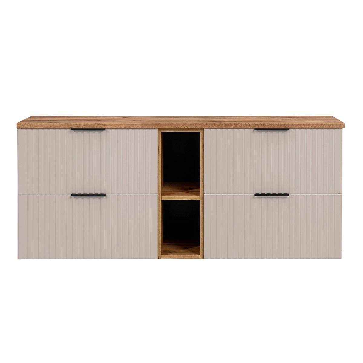 WASCHTISCHUNTERSCHRANK 140.8cm Adriel Beige - Beige, Holzwerkstoff (140.8/59/46cm) - Petits-meubles