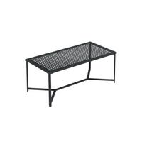 COUCHTISCH ALCUDIA, Einscheibensicherheitsglas, Schwarz, 100 x 50 x 42 cm - Schwarz, Glas/Metall (50/100/42cm) - KADIMA DESIGN